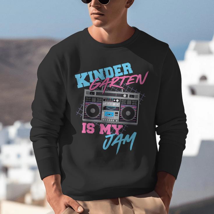 Kindergarten Is My Jam Vintage 80s Boombox Teacher Student Unisex Sweatshirt, funny gift