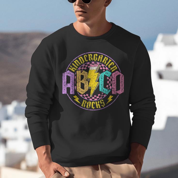 Kindergarten Rocks ABCD Back To School Rock Teacher Unisex Sweatshirt, funny gift