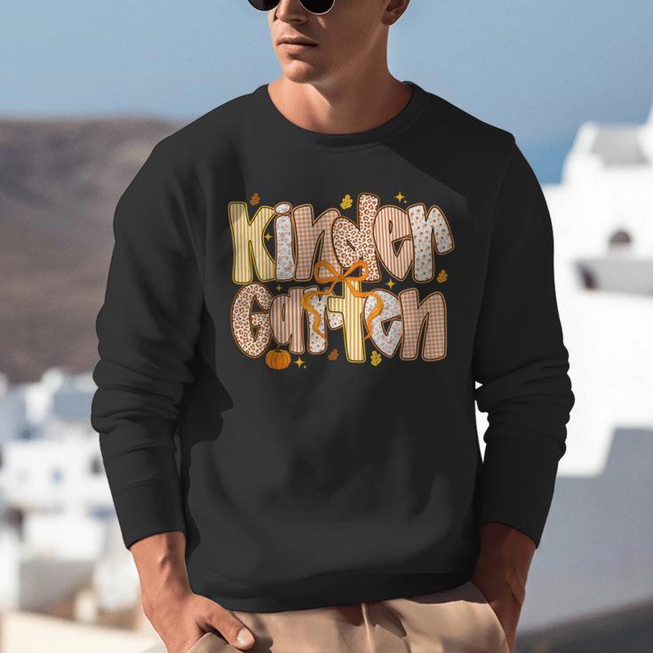 Kindergarten Teacher Fall Pumpkin Autumn Cute Unisex Sweatshirt, funny gift Kindergarten Teacher Fall Pumpkin Autumn Cute Unisex Sweatshirt, funny gift