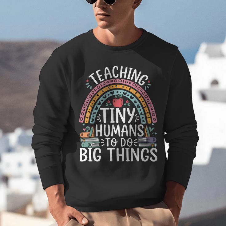 Kindergarten Teacher Tiny Humans Pre-School Teacher Unisex Sweatshirt, funny gift