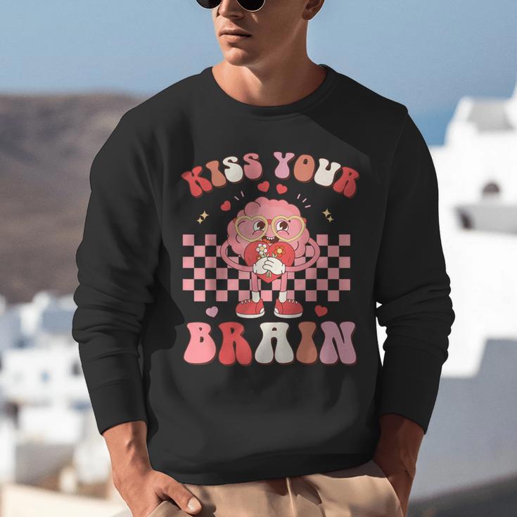 Kiss Your Brain Valentines Test Day Teacher Squad Kids Unisex Sweatshirt, funny gift Kiss Your Brain Valentines Test Day Teacher Squad Kids Unisex Sweatshirt, funny gift