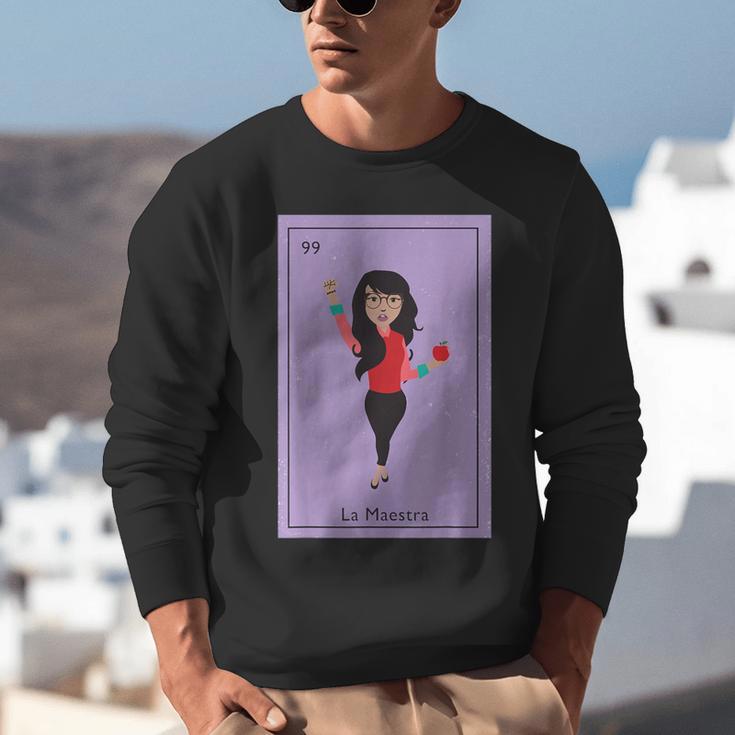 La Maestra Mexican Bingo Card Teacher Lottery Card Unisex Sweatshirt, funny gift La Maestra Mexican Bingo Card Teacher Lottery Card Unisex Sweatshirt, funny gift