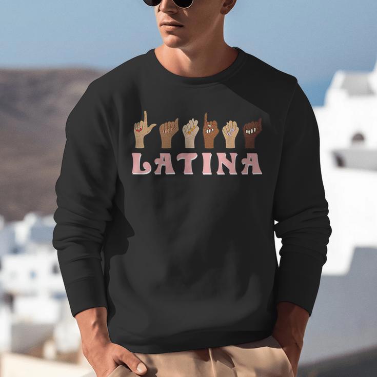 Latina ASL American Sign Language Latina Power ASL Teacher Unisex Sweatshirt, funny gift Latina ASL American Sign Language Latina Power ASL Teacher Unisex Sweatshirt, funny gift