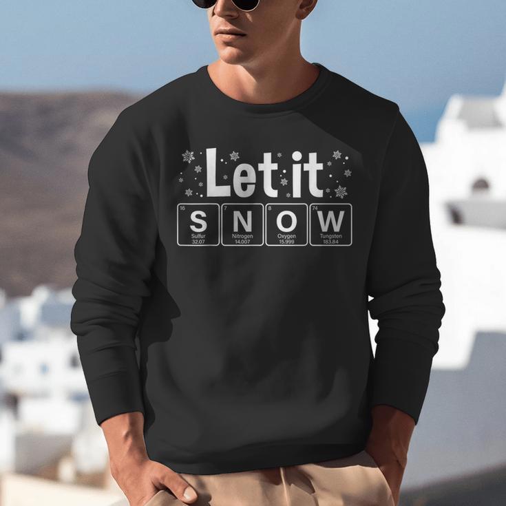 Let It Snow Christmas Pajamas Chemistry Teacher Unisex Sweatshirt, funny gift