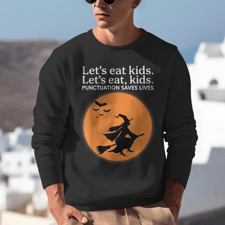 Let's Eat Kids Punctuation Saves Live Witch Grammar Teacher Unisex Sweatshirt, funny gift Let's Eat Kids Punctuation Saves Live Witch Grammar Teacher Unisex Sweatshirt, funny gift