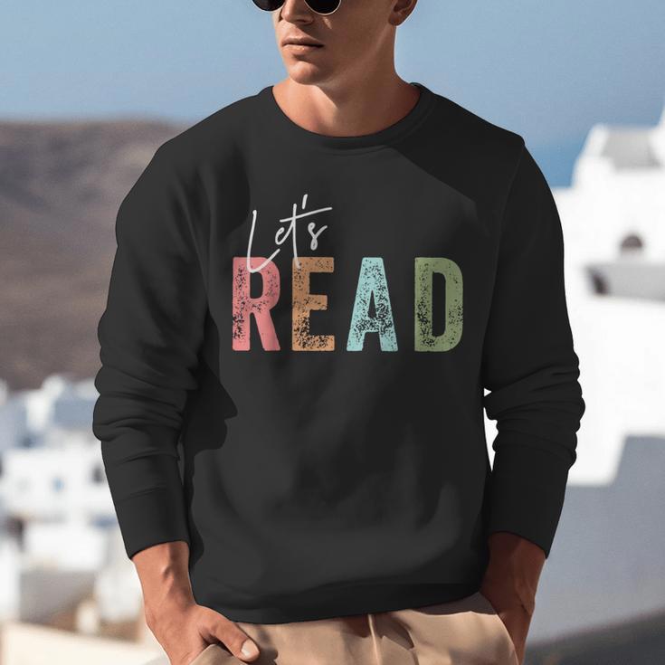Let's Read Book Nerd Reading Book Lover Librarian Teacher Unisex Sweatshirt, funny gift