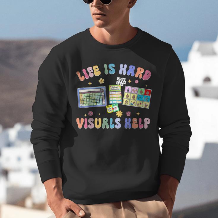 Life Is Hard Visuals Help Special Education Teacher SPED Unisex Sweatshirt, funny gift Life Is Hard Visuals Help Special Education Teacher SPED Unisex Sweatshirt, funny gift