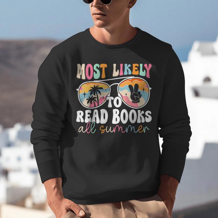 Most Likely To Read Books All Summer Teacher Student Unisex Sweatshirt, funny gift