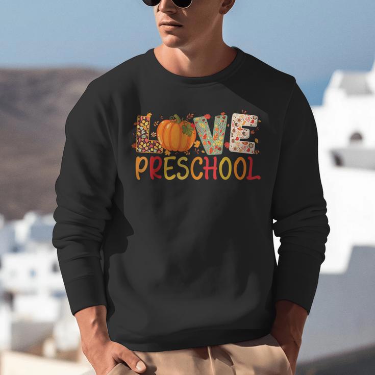 Love Preschool Happy Fall Thanksgiving Women Teacher Unisex Sweatshirt, funny gift Love Preschool Happy Fall Thanksgiving Women Teacher Unisex Sweatshirt, funny gift