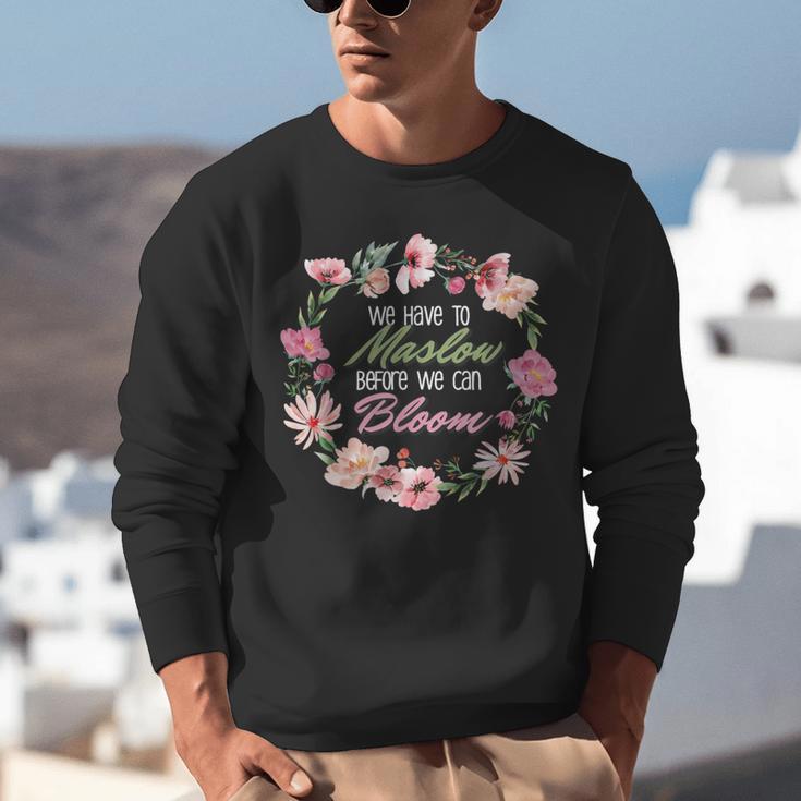 Maslow Before Blooms SPED Teacher School Psychologist Retro Men Women Unisex Sweatshirt, funny gift Maslow Before Blooms SPED Teacher School Psychologist Retro Men Women Unisex Sweatshirt, funny gift