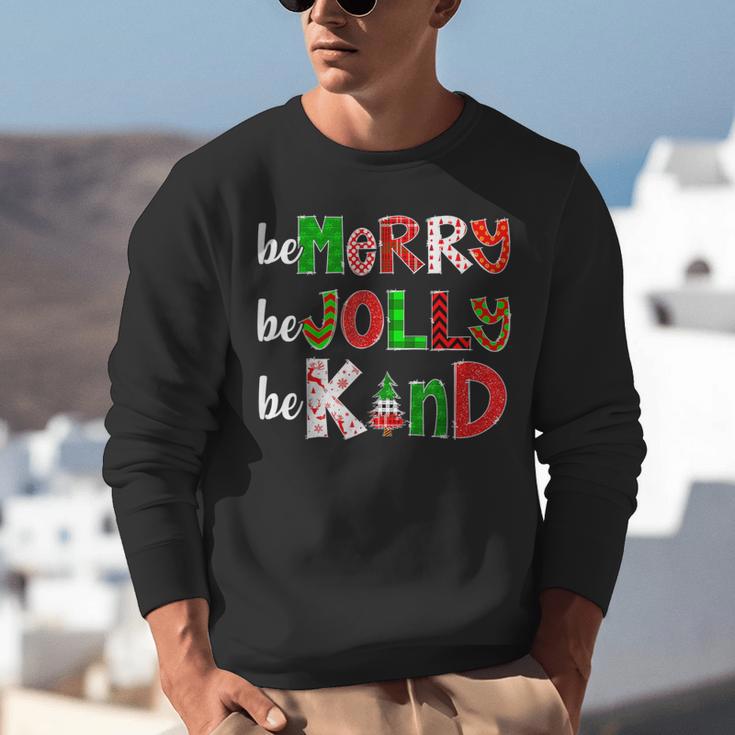 Be Merry Be Jolly Be Kind Merry Christmas Teacher Xmas Pjs Unisex Sweatshirt, funny gift
