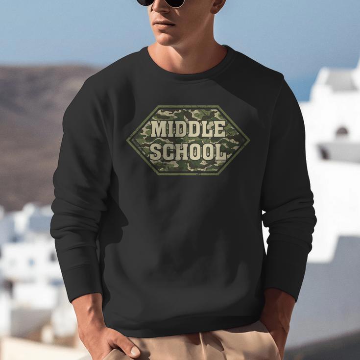 Middle School Camo Retro Back To School Teachers Unisex Sweatshirt, funny gift Middle School Camo Retro Back To School Teachers Unisex Sweatshirt, funny gift
