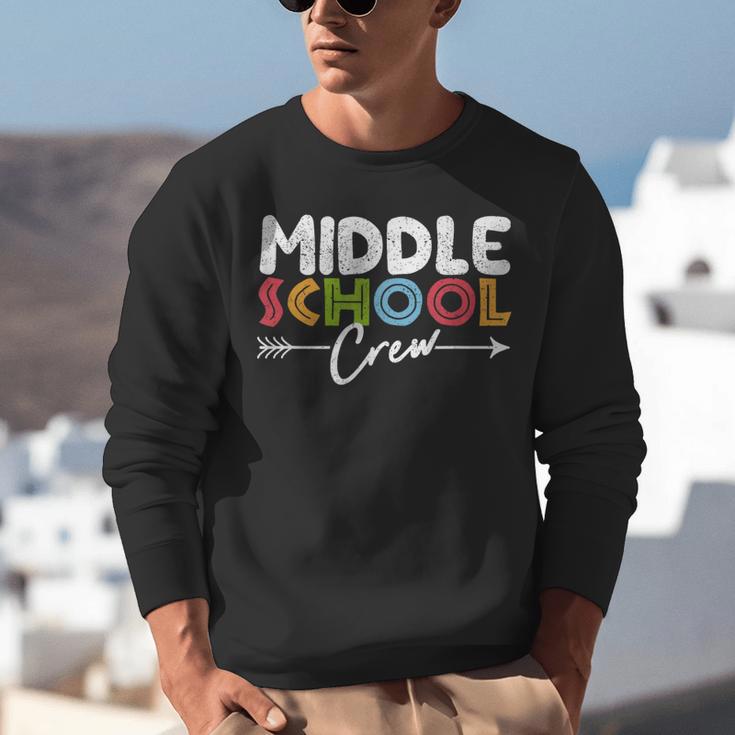 Middle School Crew Retro Teacher Student Vintage Unisex Sweatshirt, funny gift Middle School Crew Retro Teacher Student Vintage Unisex Sweatshirt, funny gift