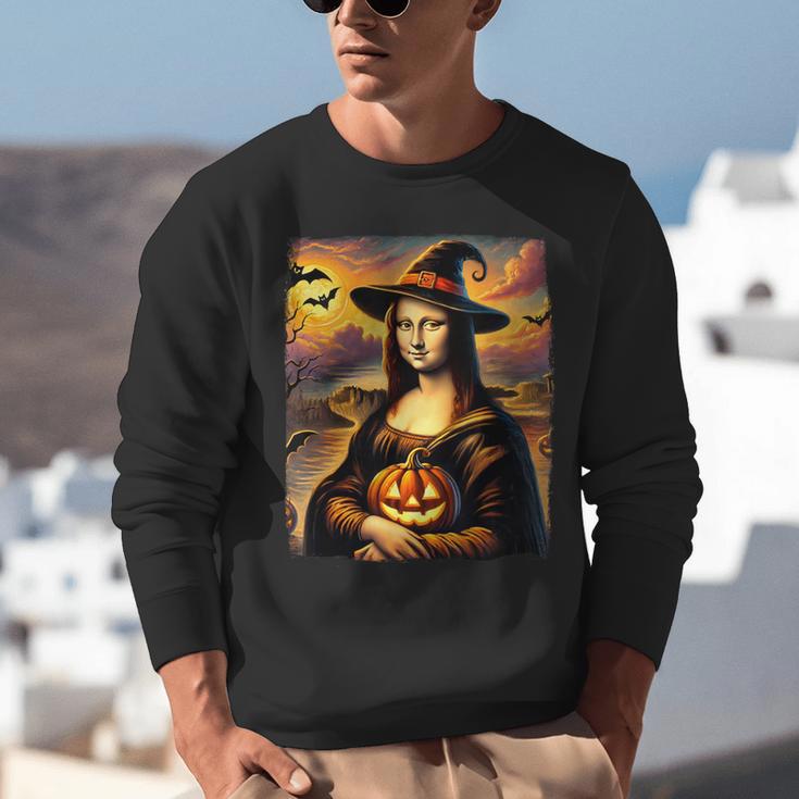 Mona Lisa Pumpkin Halloween Art Teacher Witchy Women Kids Unisex Sweatshirt, funny gift
