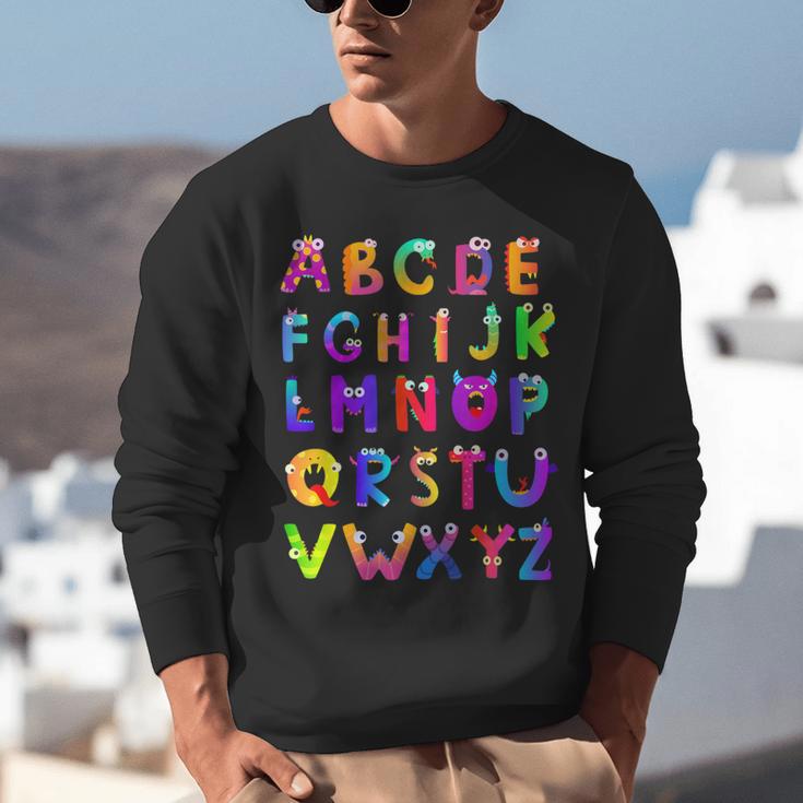 Monster ABC Cute Alphabet Halloween Teacher Costume Kids Unisex Sweatshirt, funny gift Monster ABC Cute Alphabet Halloween Teacher Costume Kids Unisex Sweatshirt, funny gift