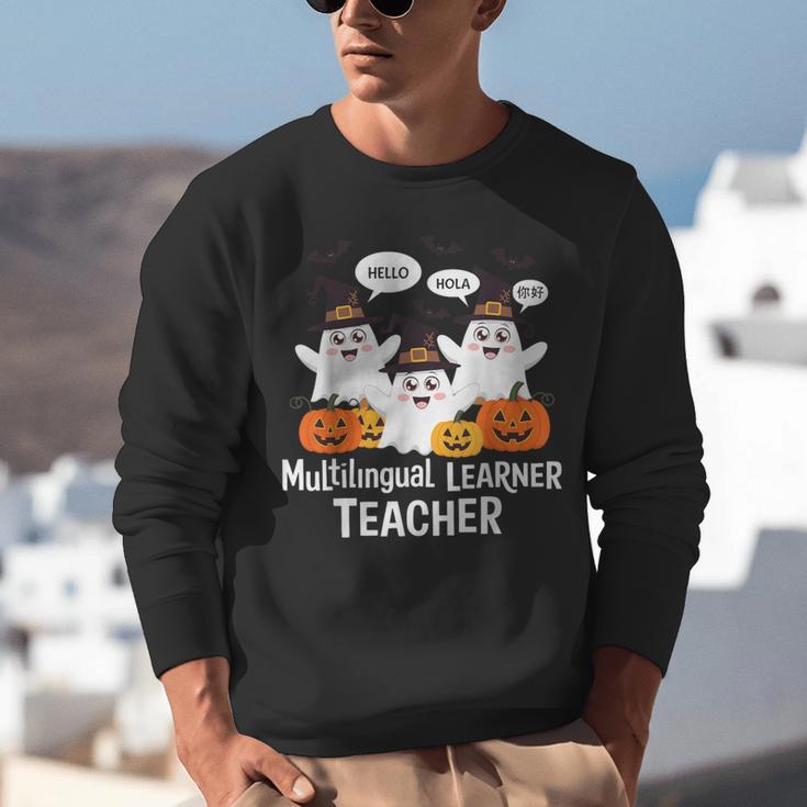 Multilingual Learner Teacher Spooky Halloween ESL Teacher Unisex Sweatshirt, Esl Teacher Sweatshirts, funny gift Multilingual Learner Teacher Spooky Halloween ESL Teacher Unisex Sweatshirt, Esl Teacher Sweatshirts, funny gift