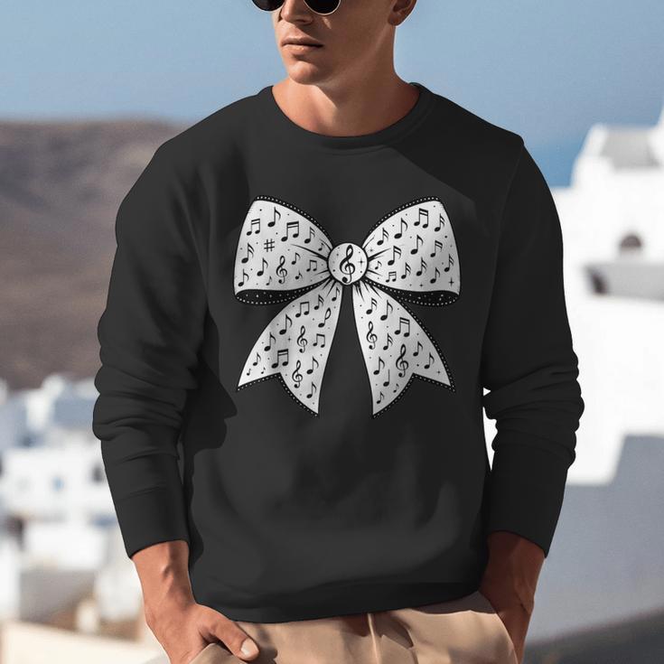Music Notes Coquette Bow Music Teacher School Musician Band Unisex Sweatshirt, funny gift Music Notes Coquette Bow Music Teacher School Musician Band Unisex Sweatshirt, funny gift