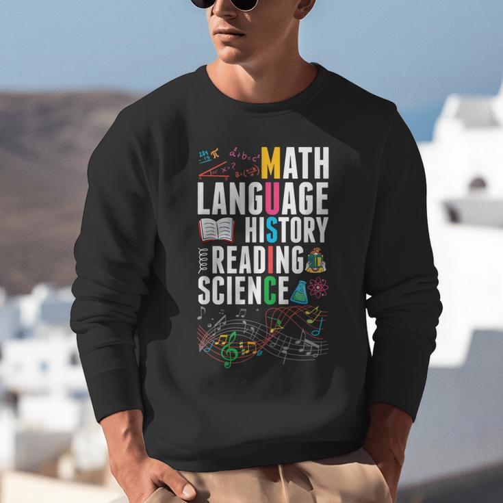 Music Teacher Music Math Language History Reading Science Unisex Sweatshirt, History Teacher Sweatshirts, Science Teacher Sweatshirts, funny gift Music Teacher Music Math Language History Reading Science Unisex Sweatshirt, History Teacher Sweatshirts, Science Teacher Sweatshirts, funny gift