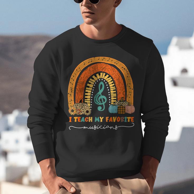 Music Teacher I Teach My Favorite Musicians Autumn Rainbow Men Women Unisex Sweatshirt, funny gift