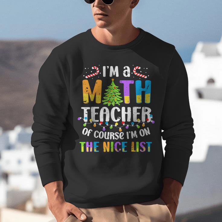On The Nice List Christmas Math Teacher Women Men Unisex Sweatshirt, funny gift On The Nice List Christmas Math Teacher Women Men Unisex Sweatshirt, funny gift