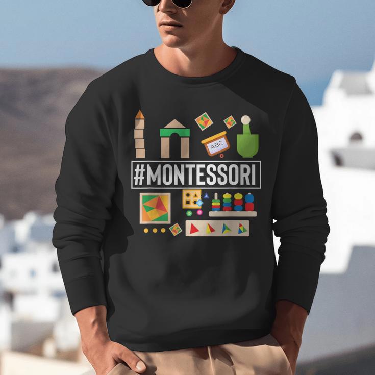 Novelty Montessori Studying Learning Schooling Teacher Love For Men Women Unisex Sweatshirt, funny gift