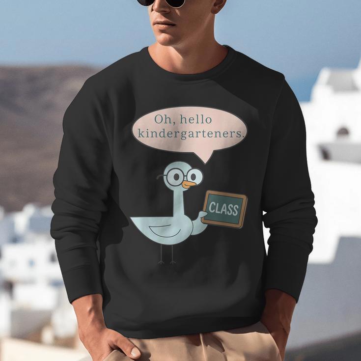 Oh Hello Kindergarteners Shirt Cute Pigeon Teacher Tee Unisex Sweatshirt, funny gift