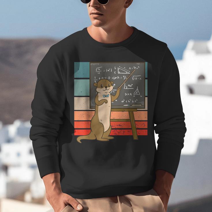 Otter Professor Teacher Teaching Maths Mathematics Unisex Sweatshirt, funny gift