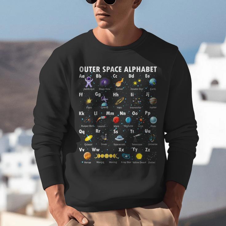 Outer Space Alphabet Kindergarten Teachers 1st Day Of School Unisex Sweatshirt, funny gift Outer Space Alphabet Kindergarten Teachers 1st Day Of School Unisex Sweatshirt, funny gift