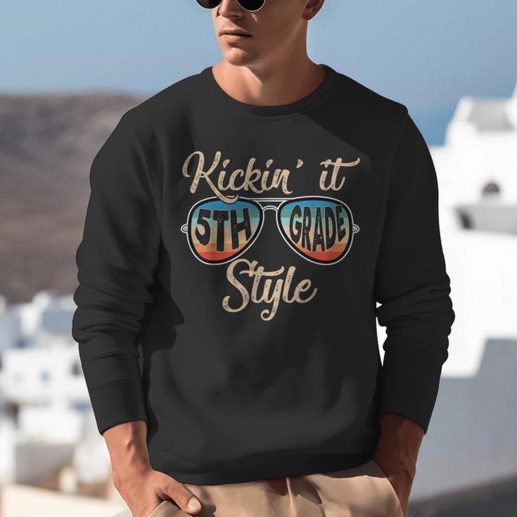 P41l Retro Kickin It 5th Grade Style Teacher Back To School For Men Women Girls Kids Unisex Sweatshirt, funny gift P41l Retro Kickin It 5th Grade Style Teacher Back To School For Men Women Girls Kids Unisex Sweatshirt, funny gift