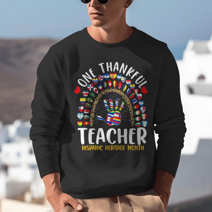 Hispanic Heritage Month One Thankful Teacher Rainbow Unisex Sweatshirt, funny gift