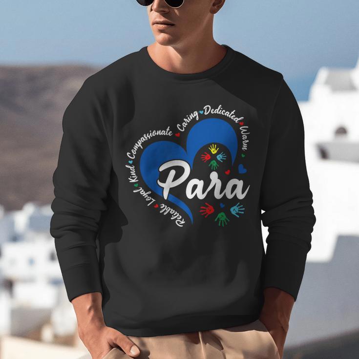 Para Heart Teacher Paraprofessional School Appreciation Unisex Sweatshirt, funny gift Para Heart Teacher Paraprofessional School Appreciation Unisex Sweatshirt, funny gift