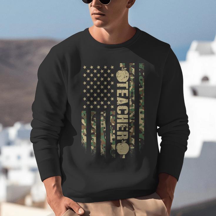 Patriotic Teacher American Flag Camouflage 4th Of July Camo Unisex Sweatshirt, funny gift Patriotic Teacher American Flag Camouflage 4th Of July Camo Unisex Sweatshirt, funny gift
