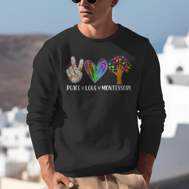 Peace Love Montessori Daycare Teacher Appreciation Unisex Sweatshirt, funny gift Peace Love Montessori Daycare Teacher Appreciation Unisex Sweatshirt, funny gift
