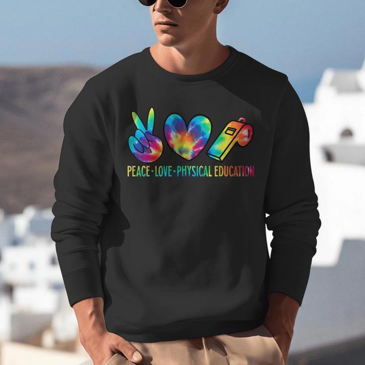 Peace Love Physical Education Tie Dye Sports PE Teacher Unisex Sweatshirt, Pe Teacher Sweatshirts, funny gift Peace Love Physical Education Tie Dye Sports PE Teacher Unisex Sweatshirt, Pe Teacher Sweatshirts, funny gift