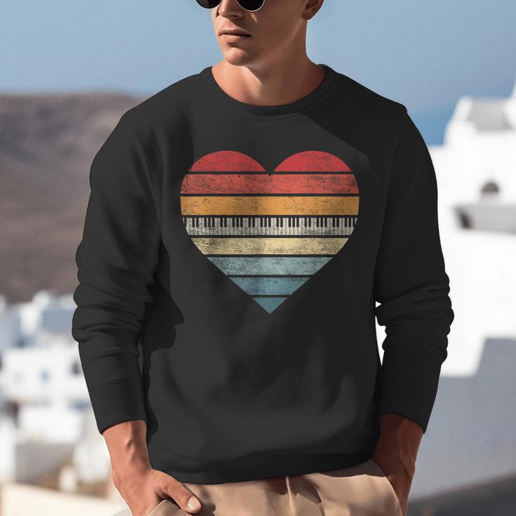 Pianist Retro Sunset Piano Keyboard Player Teacher Unisex Sweatshirt, funny gift Pianist Retro Sunset Piano Keyboard Player Teacher Unisex Sweatshirt, funny gift