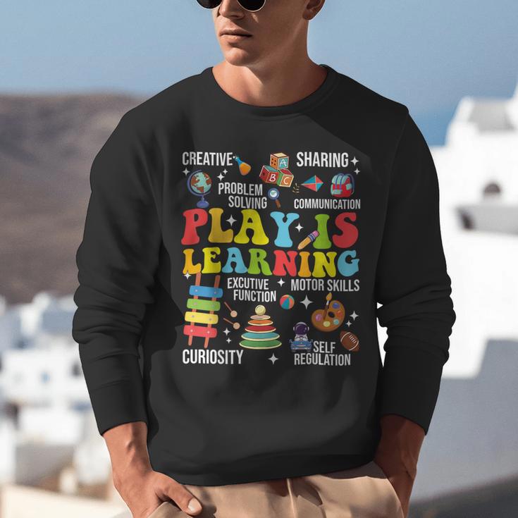 Play Is Learning Kindergarten Preschool Teacher Appreciation Unisex Sweatshirt, funny gift Play Is Learning Kindergarten Preschool Teacher Appreciation Unisex Sweatshirt, funny gift