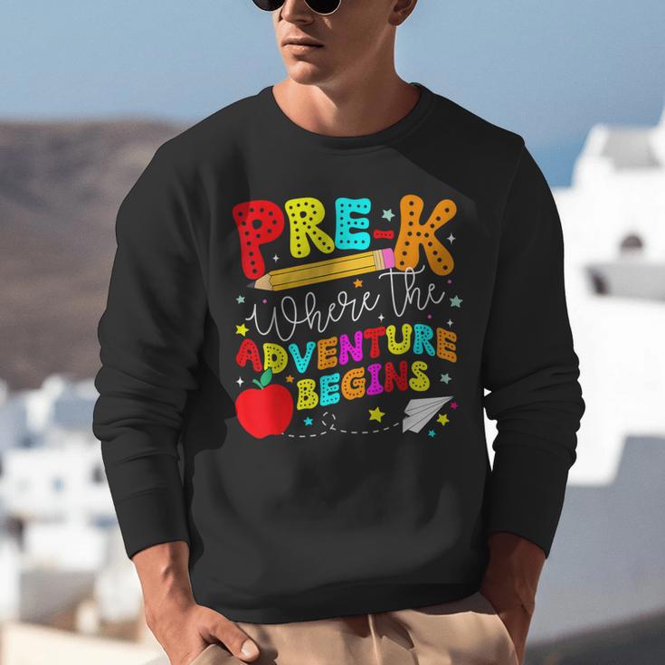 Pre-k Where The Adventure Begins First Day Of Prek Teacher Unisex Sweatshirt, funny gift