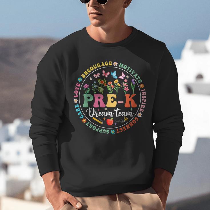 Pre-K Dream Team Back To School Teacher Flower Unisex Sweatshirt, funny gift Pre-K Dream Team Back To School Teacher Flower Unisex Sweatshirt, funny gift