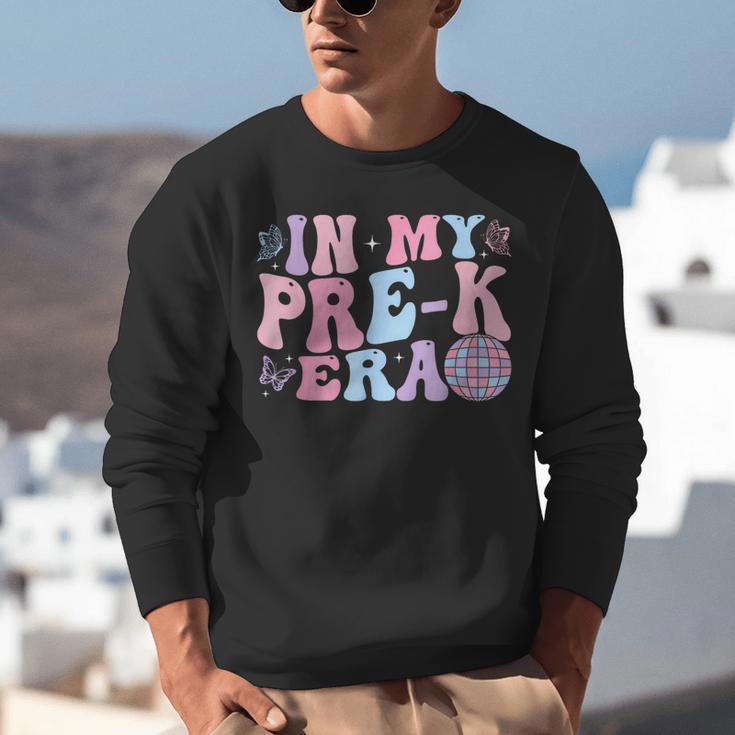 In My Pre K Era Groovy Back To School First Day Teacher Kids Unisex Sweatshirt, Groovy Teacher Sweatshirts, funny gift