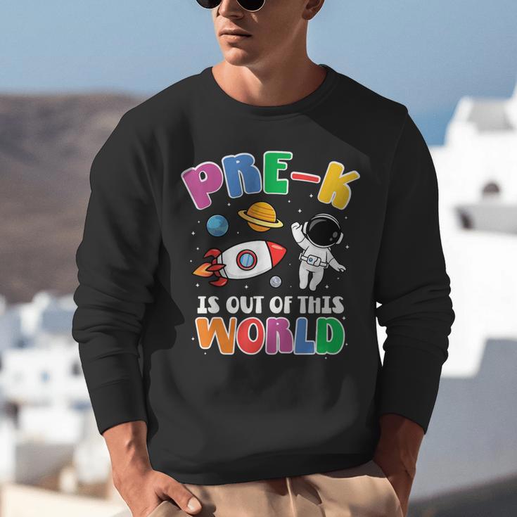 Pre-K Student Teacher Astronaut Space Back To School Unisex Sweatshirt, funny gift