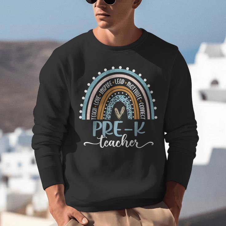 Pre-K Teacher Leopard Boho Rainbow Back To School Unisex Sweatshirt, funny gift Pre-K Teacher Leopard Boho Rainbow Back To School Unisex Sweatshirt, funny gift