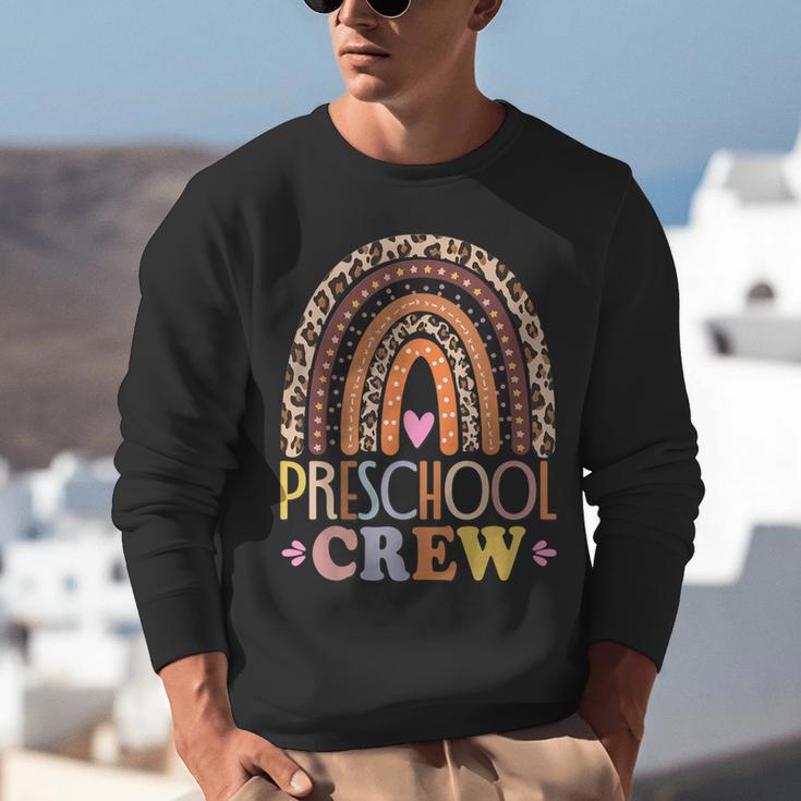 Preschool Crew Cute Leopard Rainbow Back To School Teachers Unisex Sweatshirt, funny gift Preschool Crew Cute Leopard Rainbow Back To School Teachers Unisex Sweatshirt, funny gift