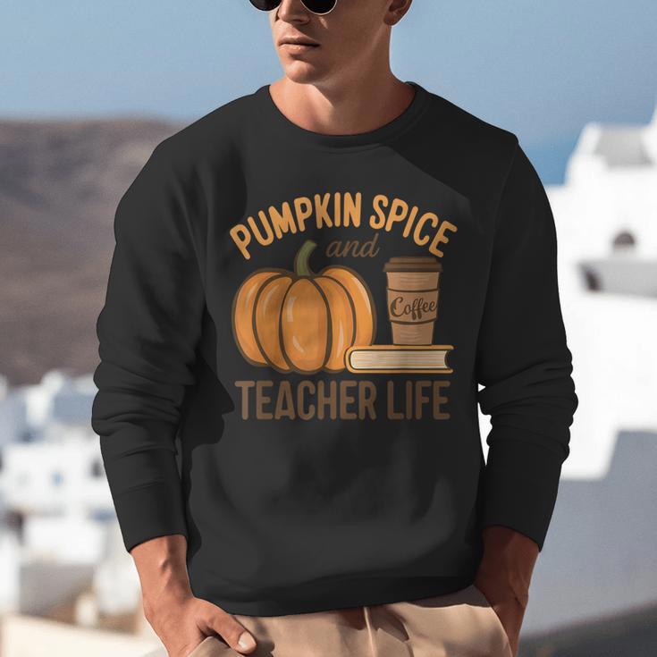 Pumpkin Spice And Teacher Life Halloween Teacher Unisex Sweatshirt, funny gift