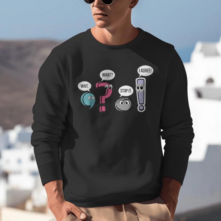 Punctuation English Teacher Wait What Stop It I Agree Unisex Sweatshirt, English Teacher Sweatshirts, funny gift Punctuation English Teacher Wait What Stop It I Agree Unisex Sweatshirt, English Teacher Sweatshirts, funny gift