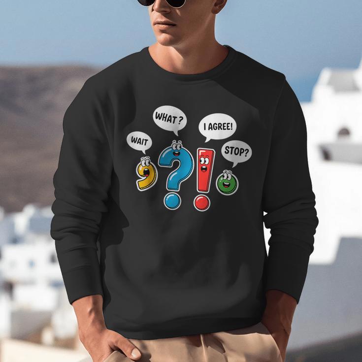 Punctuation Marks Wait What I Agree Stop English Teacher Unisex Sweatshirt, English Teacher Sweatshirts, funny gift Punctuation Marks Wait What I Agree Stop English Teacher Unisex Sweatshirt, English Teacher Sweatshirts, funny gift