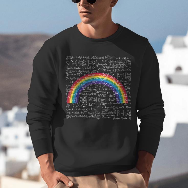 Rainbow Math Equation Teacher Nerd Retro LGBT Gay Pride Flag Unisex Sweatshirt, funny gift
