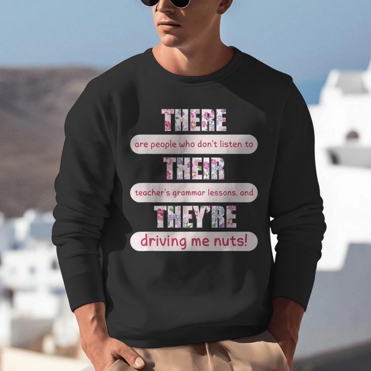 There Their They'Re Teacher English Grammar Police Unisex Sweatshirt, English Teacher Sweatshirts, funny gift
