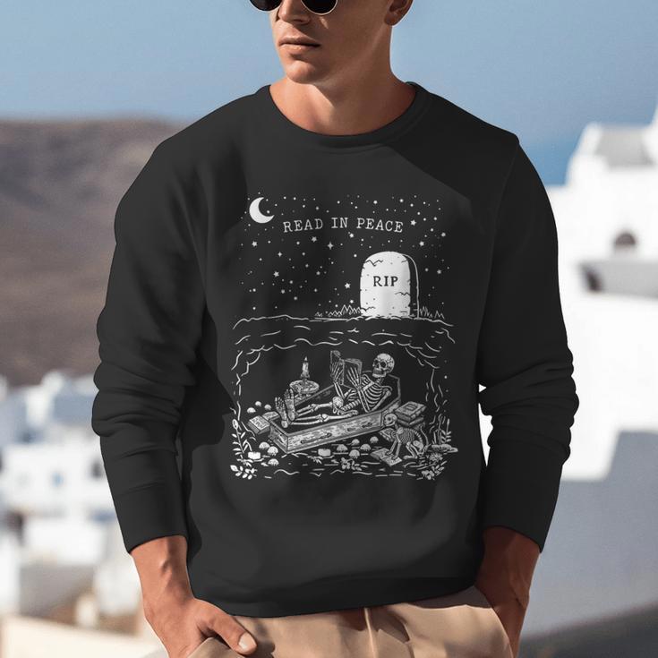 Read In Peace Skeleton Halloween Book Reading Spooky Teacher Unisex Sweatshirt, funny gift Read In Peace Skeleton Halloween Book Reading Spooky Teacher Unisex Sweatshirt, funny gift