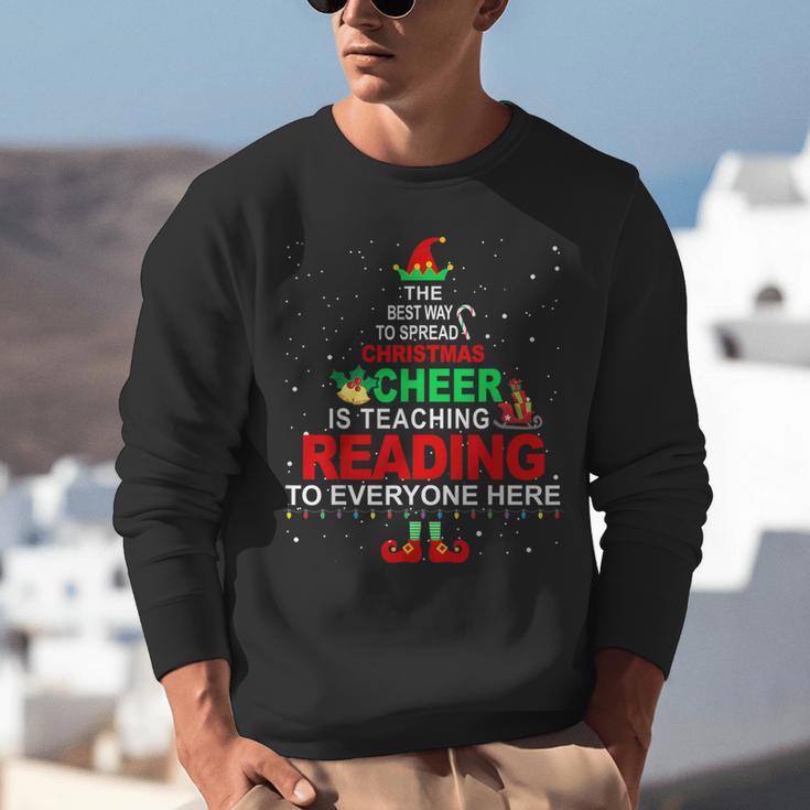 Reading Teacher Christmas Shirt Elf Christmas Cheer For Men Women Unisex Sweatshirt, funny gift Reading Teacher Christmas Shirt Elf Christmas Cheer For Men Women Unisex Sweatshirt, funny gift