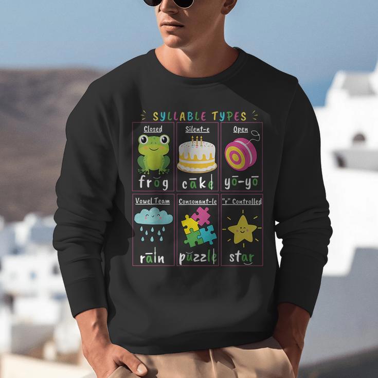 Reading Teacher Syllable Types Phonics Phonemic Awareness Unisex Sweatshirt, funny gift